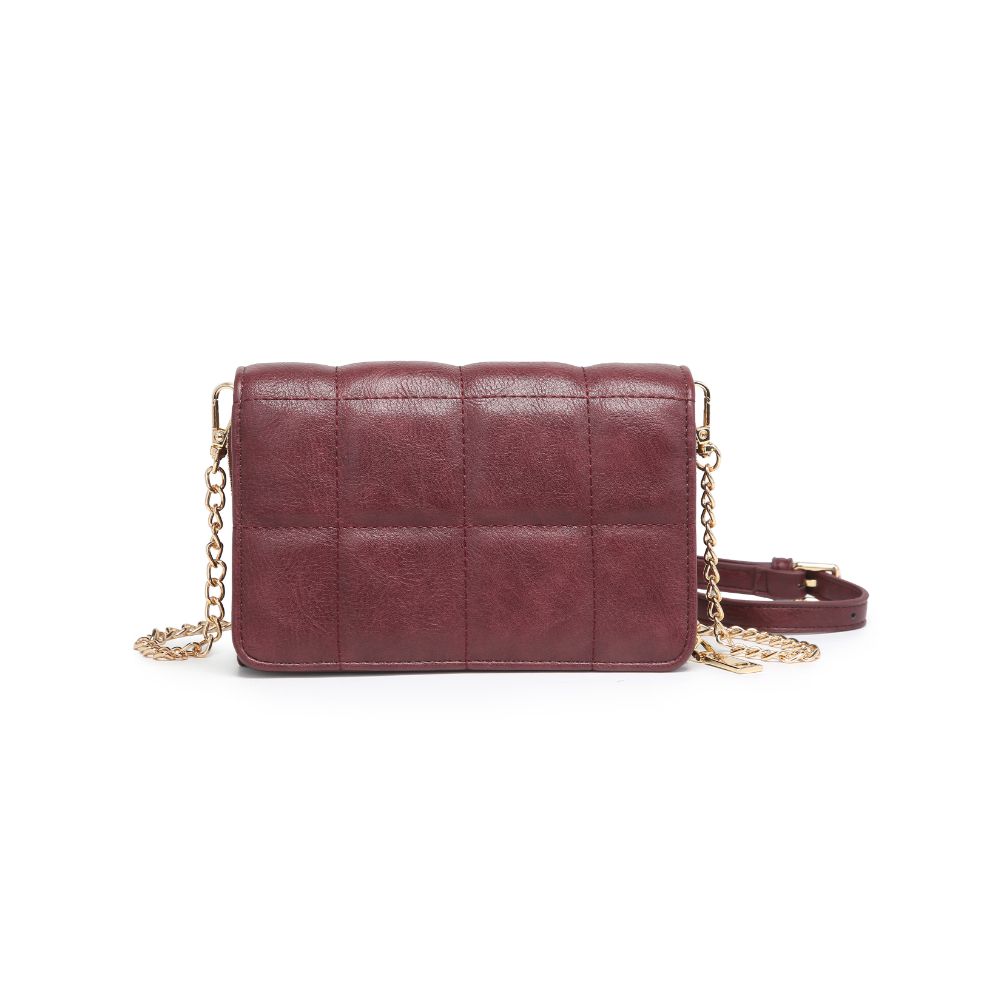 Woman wearing Merlot Moda Luxe Alina Crossbody 842017128366 View 7 | Merlot