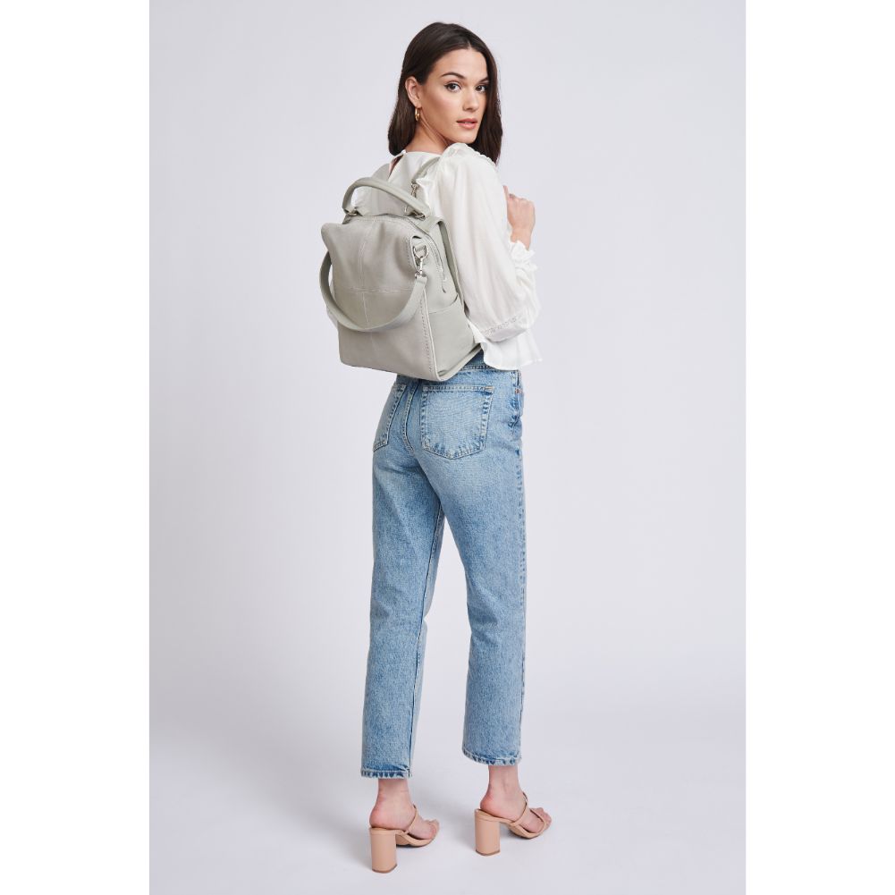 Woman wearing Grey Sol and Selene Brette Backpack 842017114703 View 3 | Grey