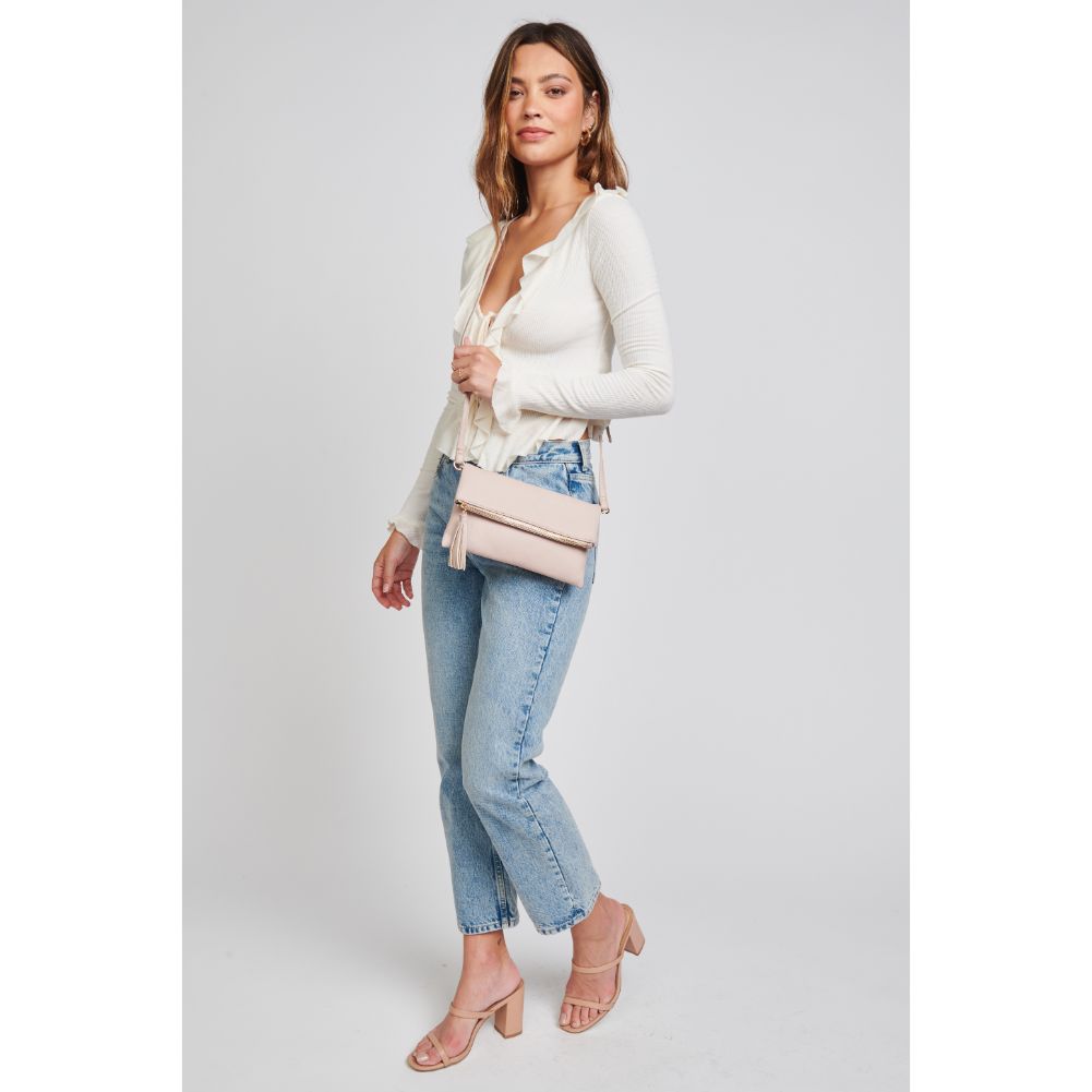 Woman wearing Blush Moda Luxe Kingsley Crossbody 842017121435 View 2 | Blush