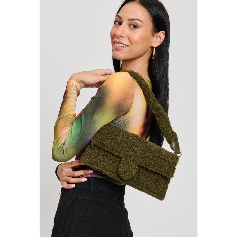 Woman wearing Olive Sol and Selene Fergie Crossbody 842017133711 View 1 | Olive