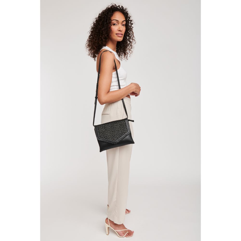 Woman wearing Black Moda Luxe Malta Crossbody 842017124030 View 3 | Black