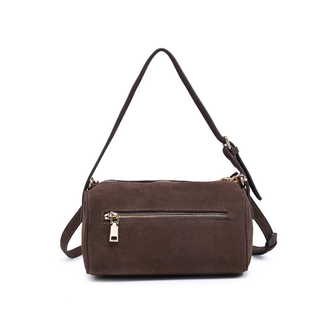 Woman wearing Chocolate Moda Luxe Emmi Shoulder Bag 842017140450 View 7 | Chocolate