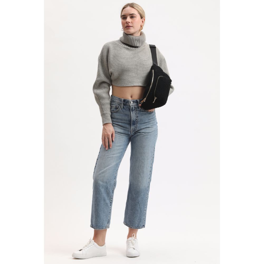 Woman wearing Black Moda Luxe Orson Belt Bag 842017134220 View 4 | Black