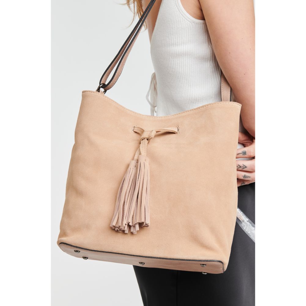 Woman wearing Natural Moda Luxe April Hobo 842017121534 View 1 | Natural