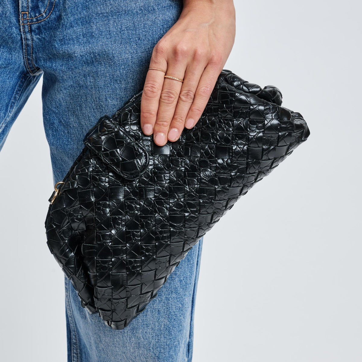 Woman wearing Black Moda Luxe GiGi Crossbody 842017139591 View 2 | Black