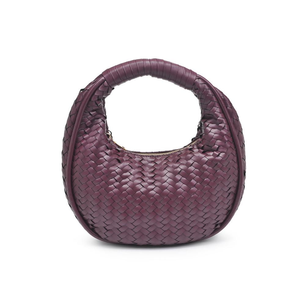 Woman wearing Wine Moda Luxe Cassidy Clutch 842017136323 View 5 | Wine