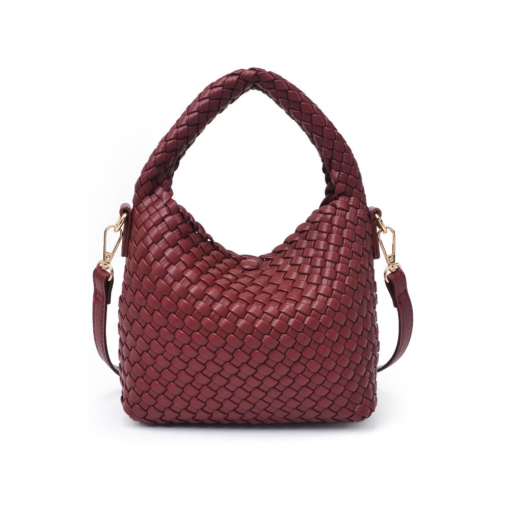 Woman wearing Burgundy Moda Luxe Jessamine Crossbody 842017135708 View 7 | Burgundy