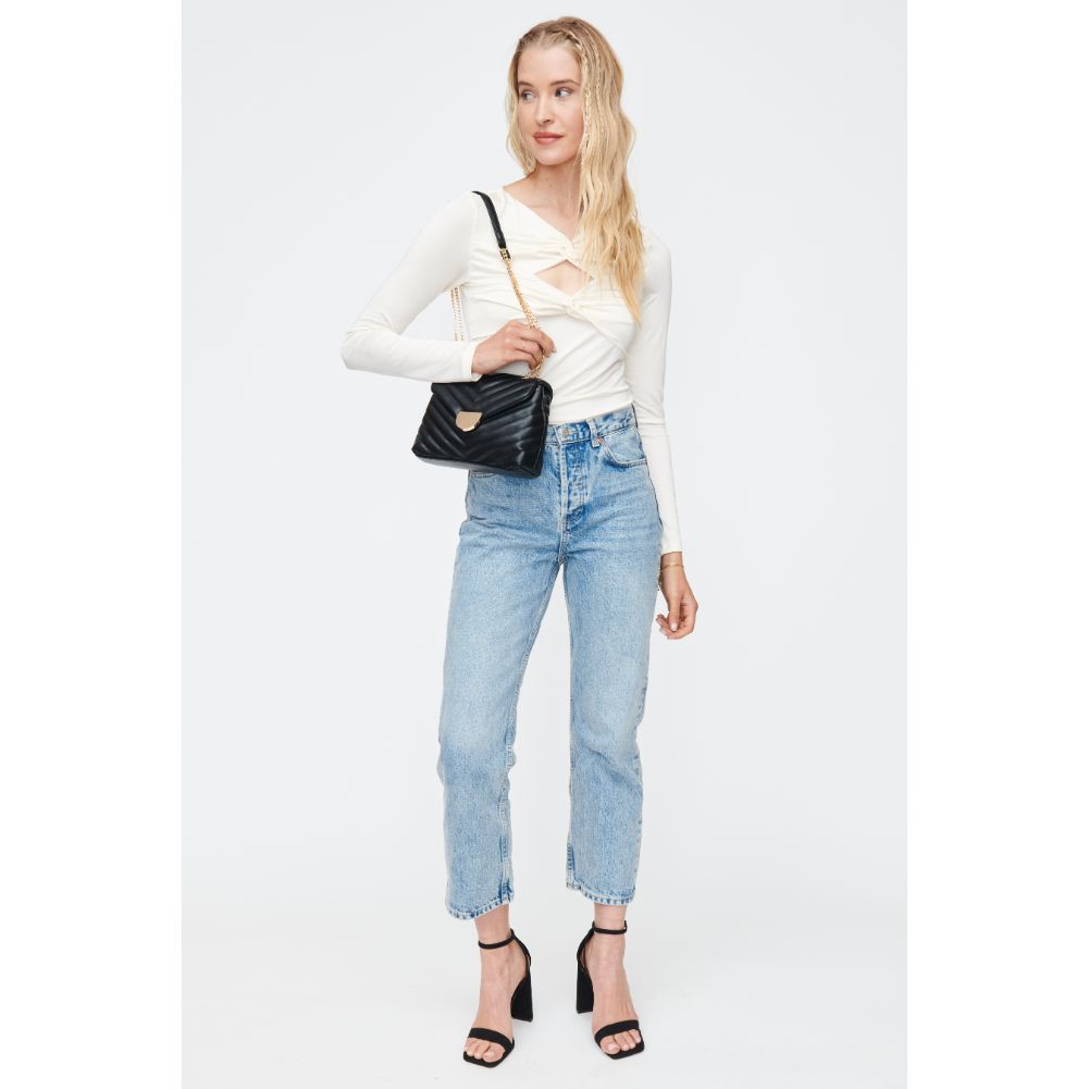 Woman wearing Black Sol and Selene Nora Crossbody 842017130468 View 3 | Black
