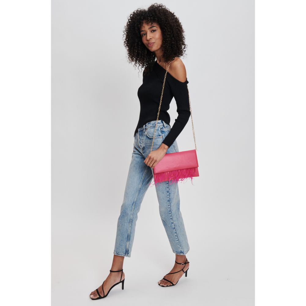 Woman wearing Hot Pink Sol and Selene Everlee Clutch 842017131151 View 2 | Hot Pink