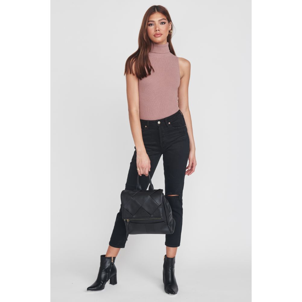 Woman wearing Black Moda Luxe Ryan Backpack 842017128786 View 4 | Black