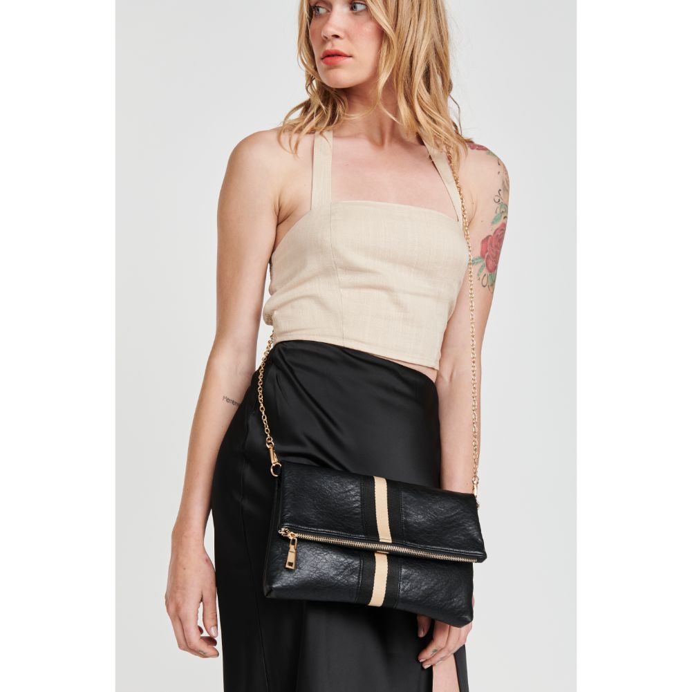 Woman wearing Black Sol and Selene Jules Clutch 842017116905 View 3 | Black