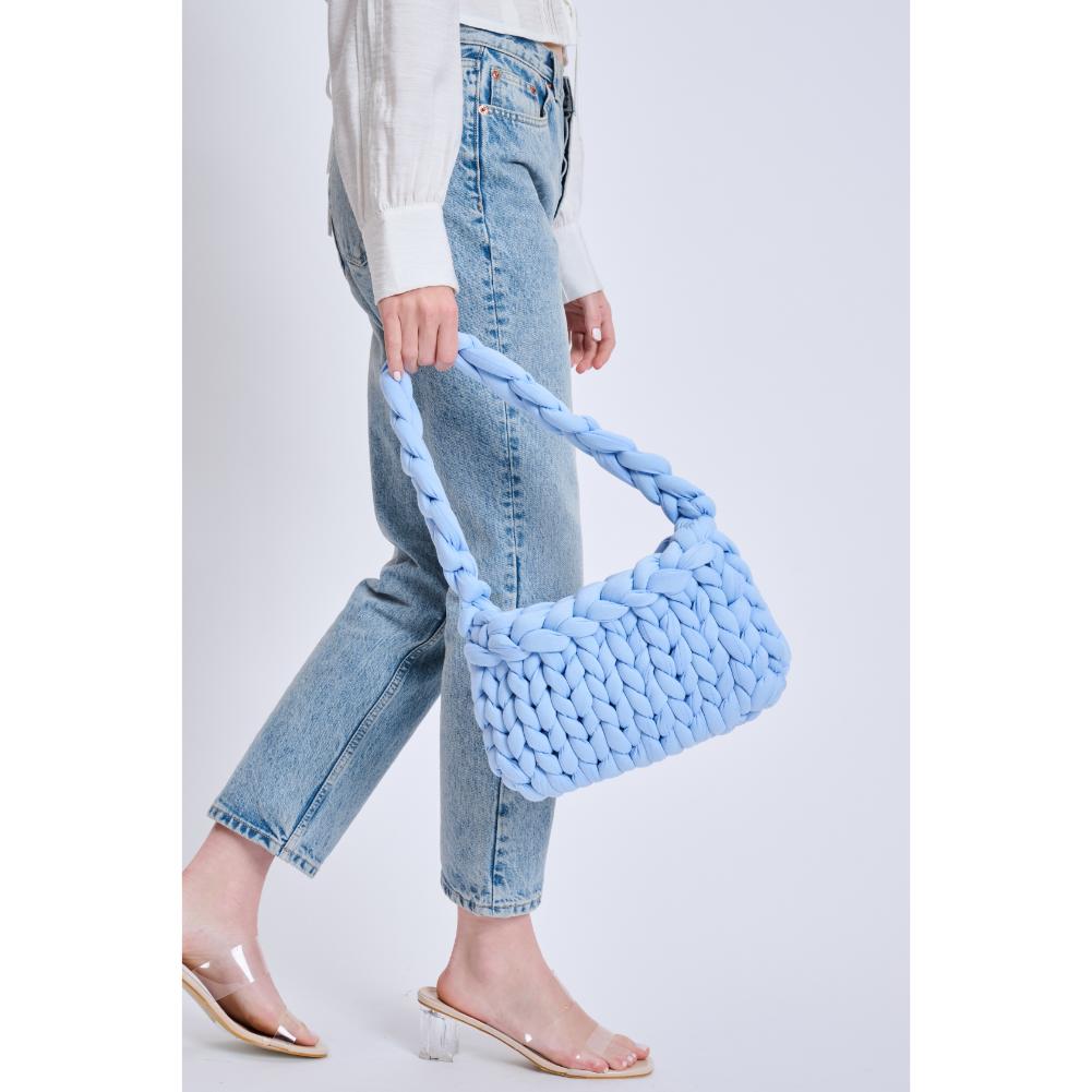 Woman wearing Sky Blue Sol and Selene Trendelle Hobo 842017134978 View 3 | Sky Blue