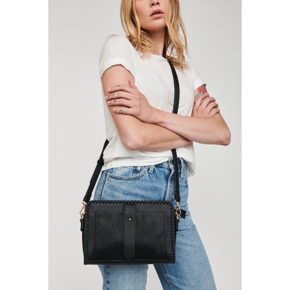 Woman wearing Black Moda Luxe Andy Crossbody 842017119579 View 1 | Black