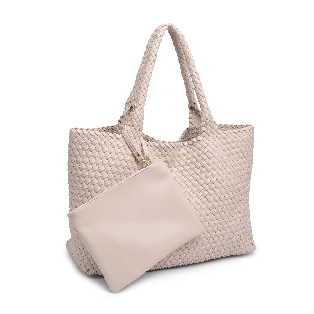Woman wearing Ivory Moda Luxe Solana Tote 842017132158 View 6 | Ivory