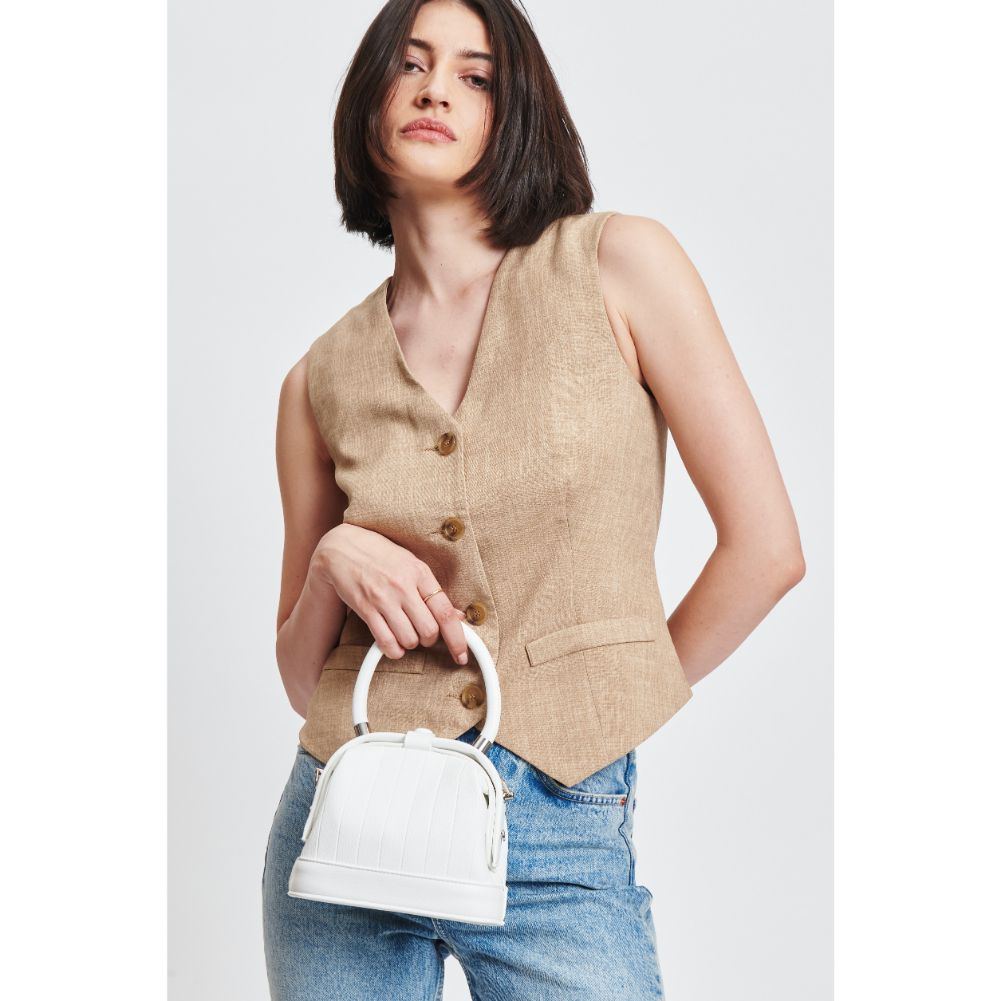 Woman wearing White Sol and Selene Charmaine Crossbody 842017131281 View 3 | White