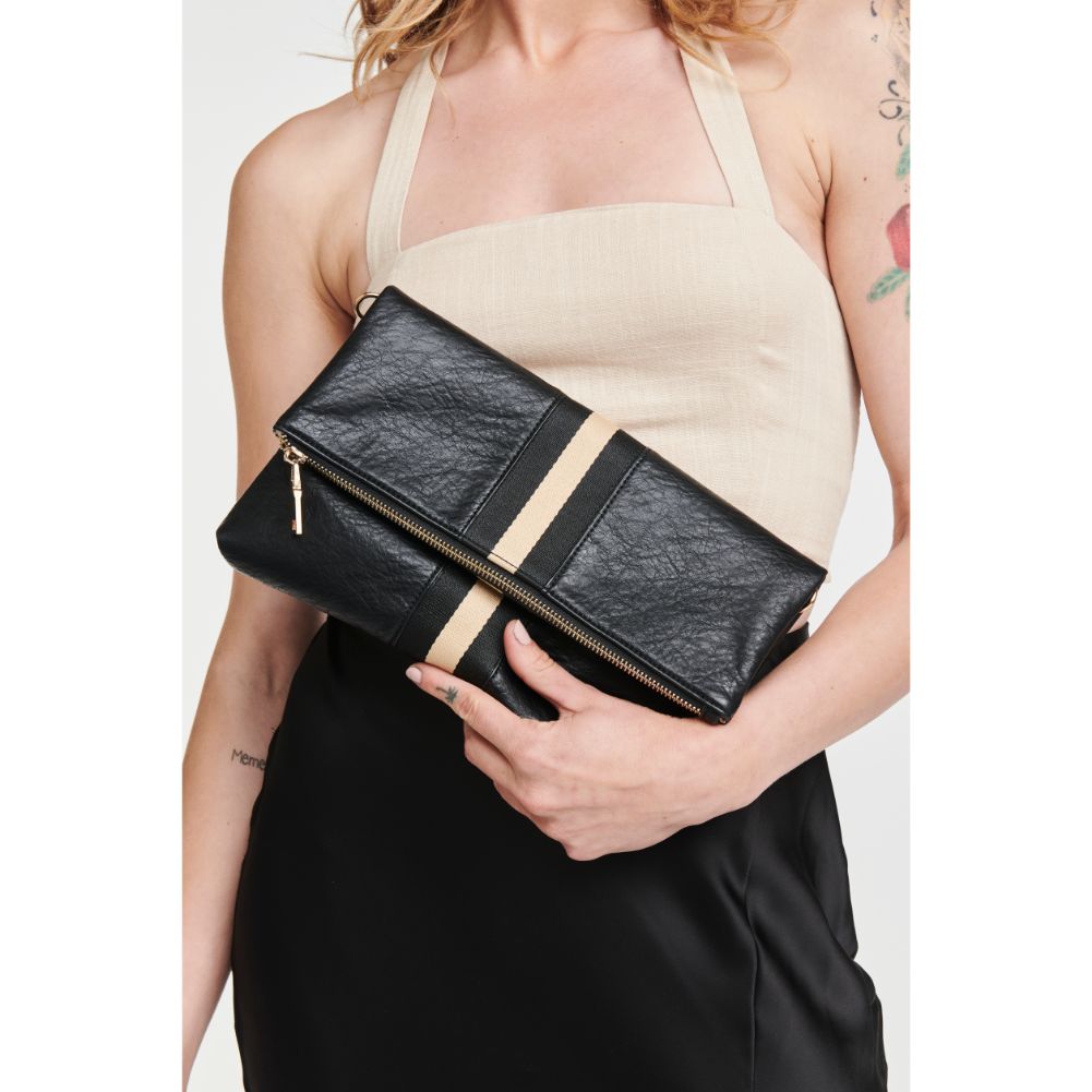Woman wearing Black Sol and Selene Jules Clutch 842017116905 View 2 | Black