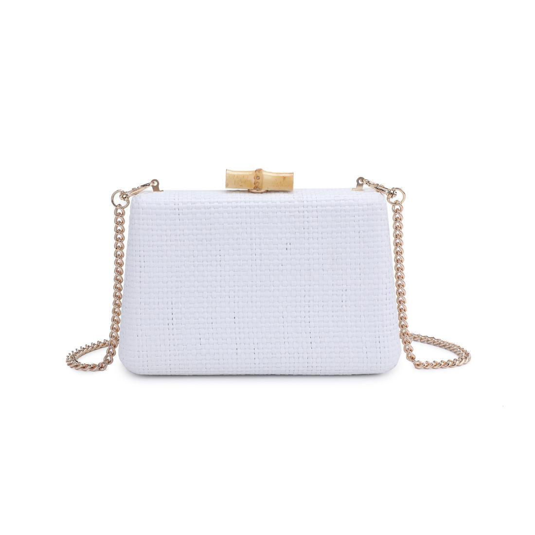 Woman wearing White Moda Luxe Melina Evening Bag 842017138235 View 5 | White