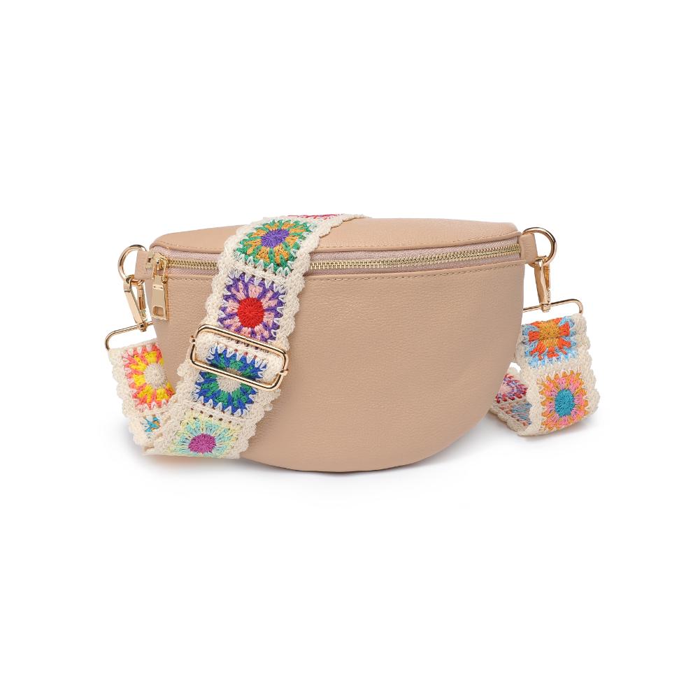 Woman wearing Natural Moda Luxe Stylette Belt Bag 842017134787 View 5 | Natural