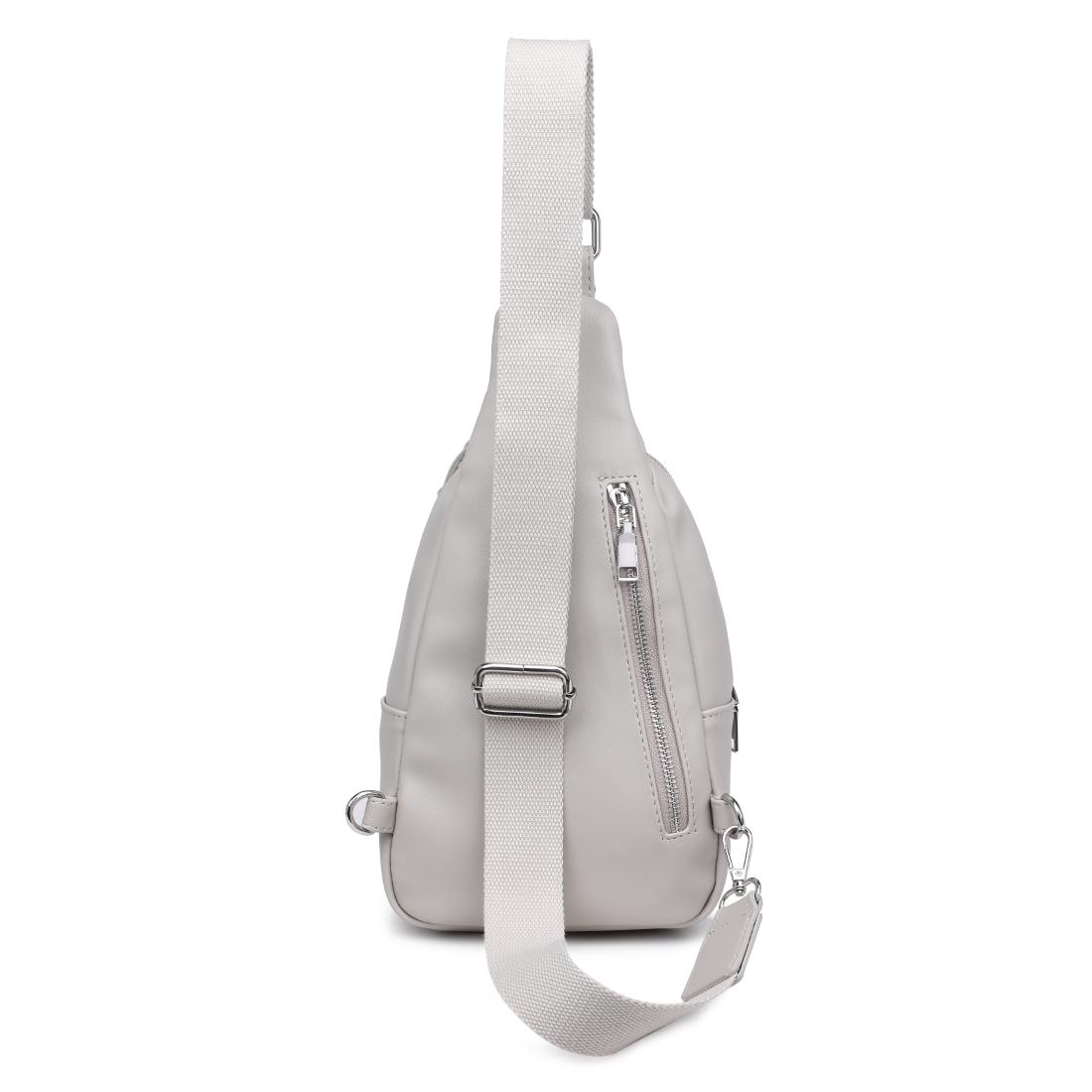 Product Image of Moda Luxe Regina Woven Sling Backpack 842017140115 View 3 | Grey