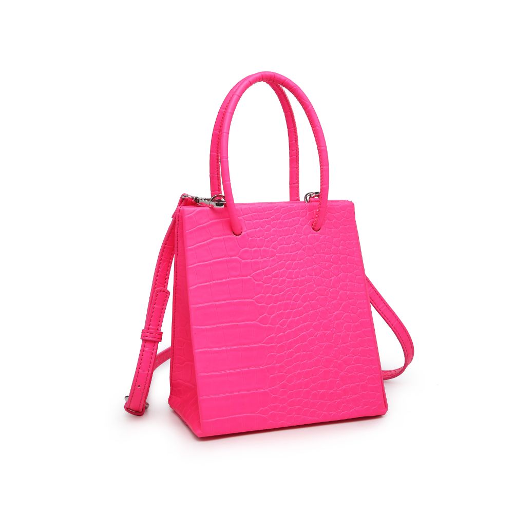 Product Image of Moda Luxe Peyton Croc Crossbody 842017125242 View 2 | Neon Pink