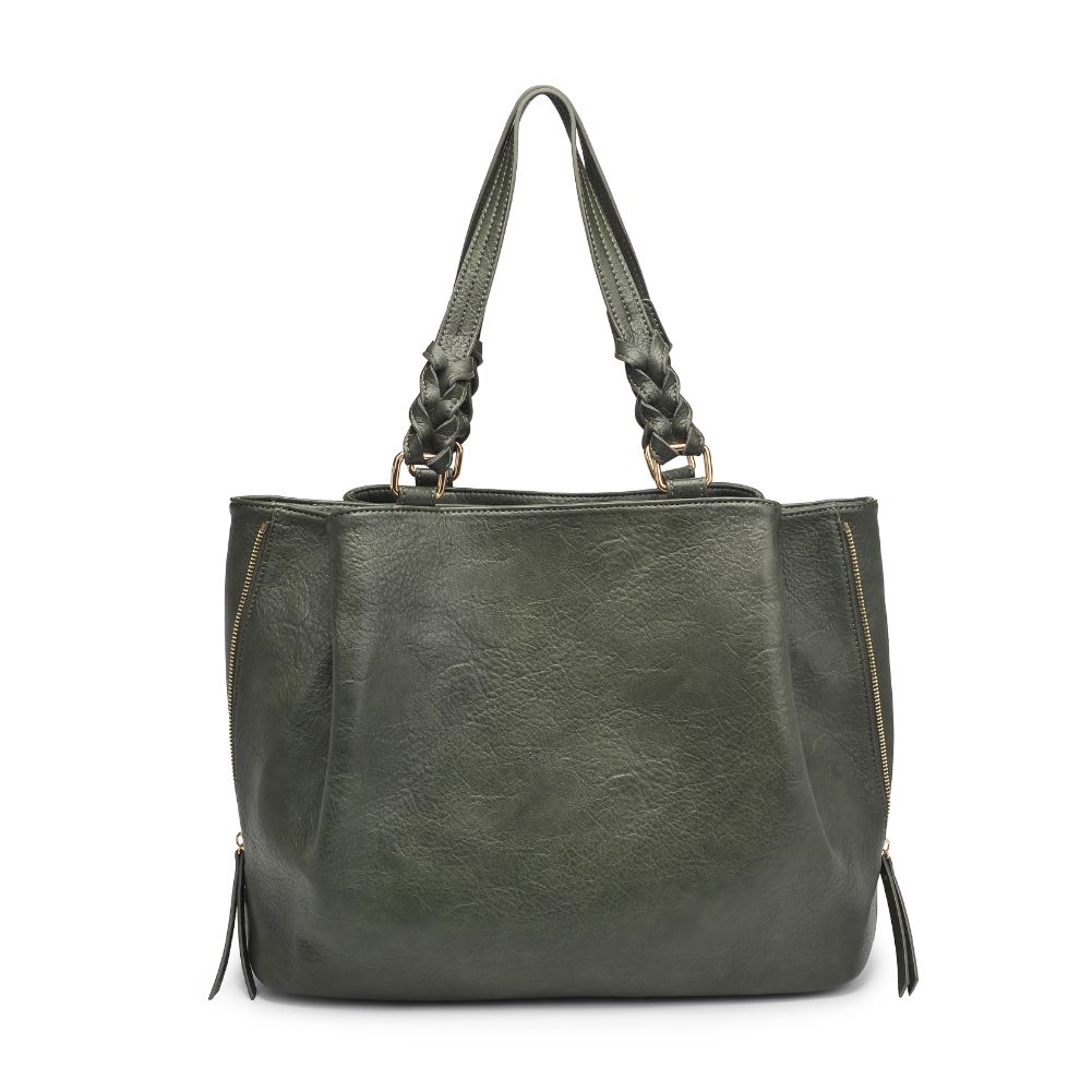 Woman wearing Hunter Green Moda Luxe Clementine Tote 842017128083 View 7 | Hunter Green