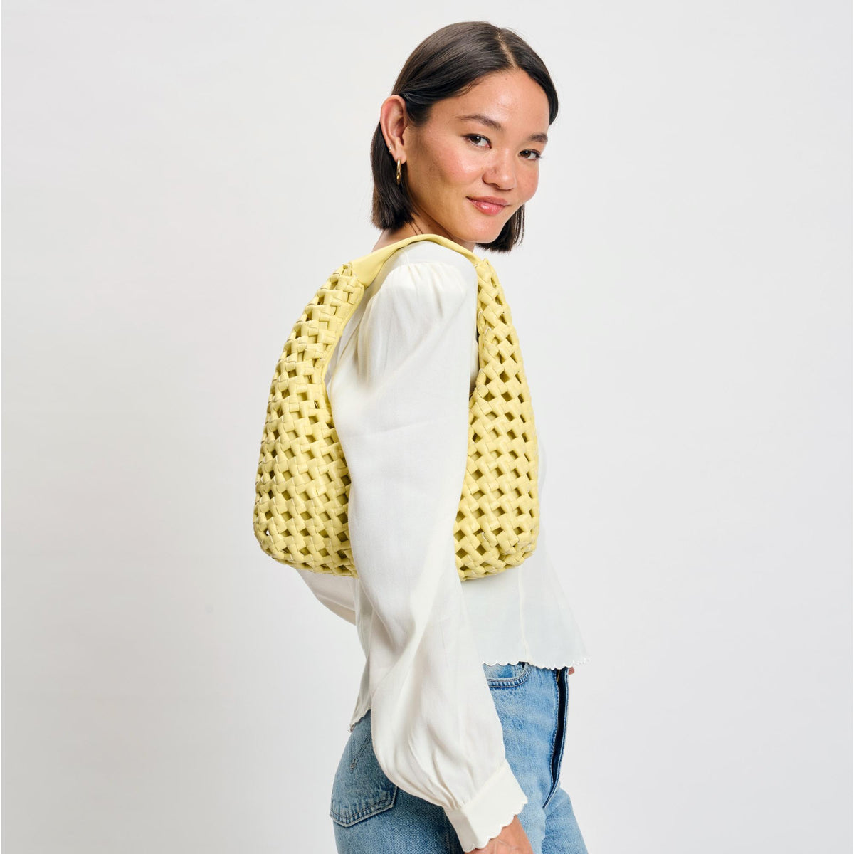 Woman wearing Butter Moda Luxe Richelle Hobo 842017137535 View 2 | Butter