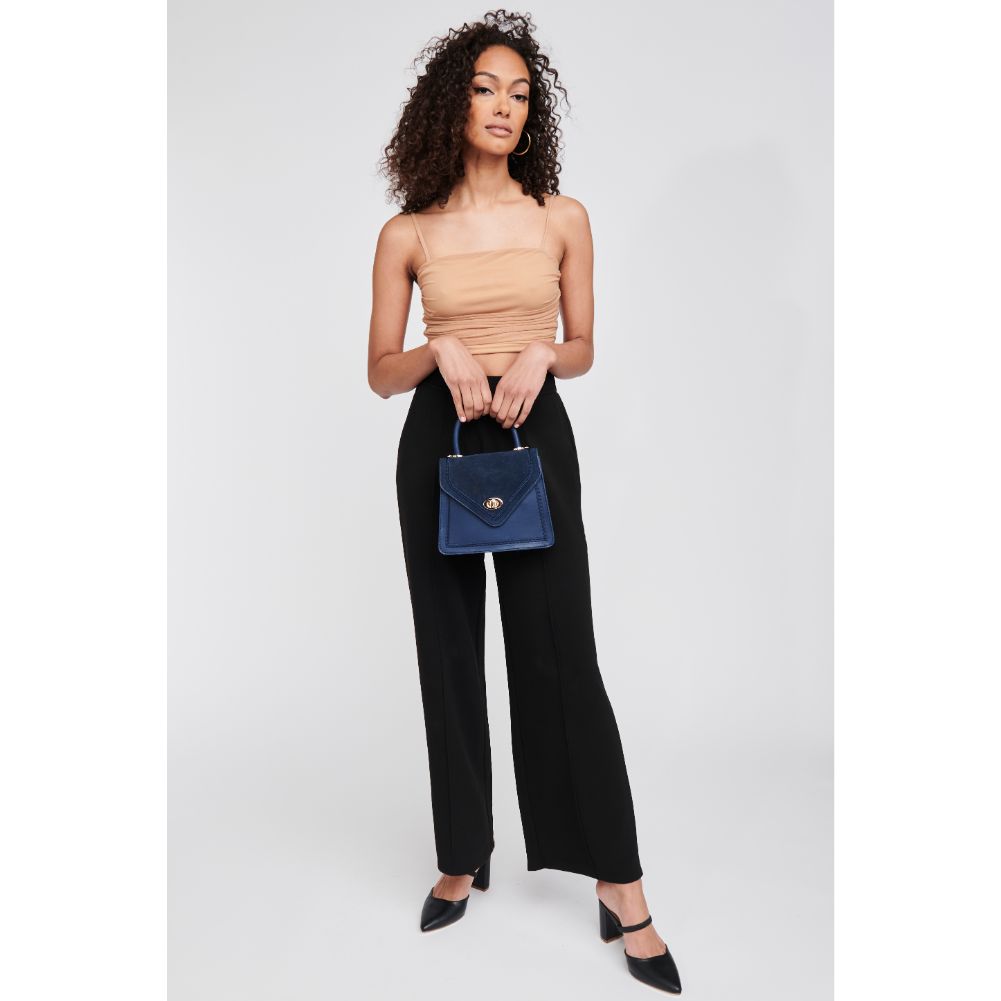 Woman wearing Midnight Moda Luxe Marie Crossbody 842017121220 View 3 | Midnight