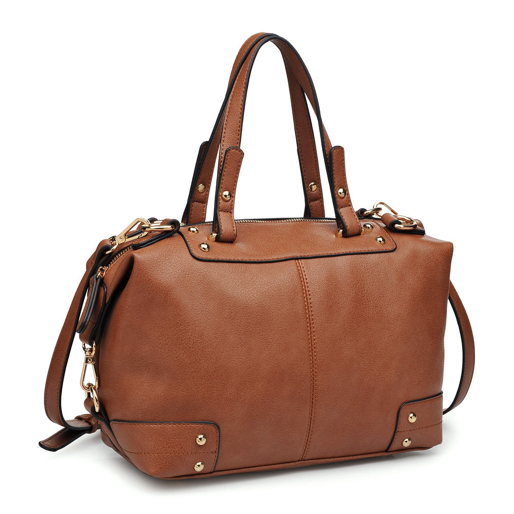 Product Image of Moda Luxe Broadway Patina Satchel 842017117339 View 2 | Tan