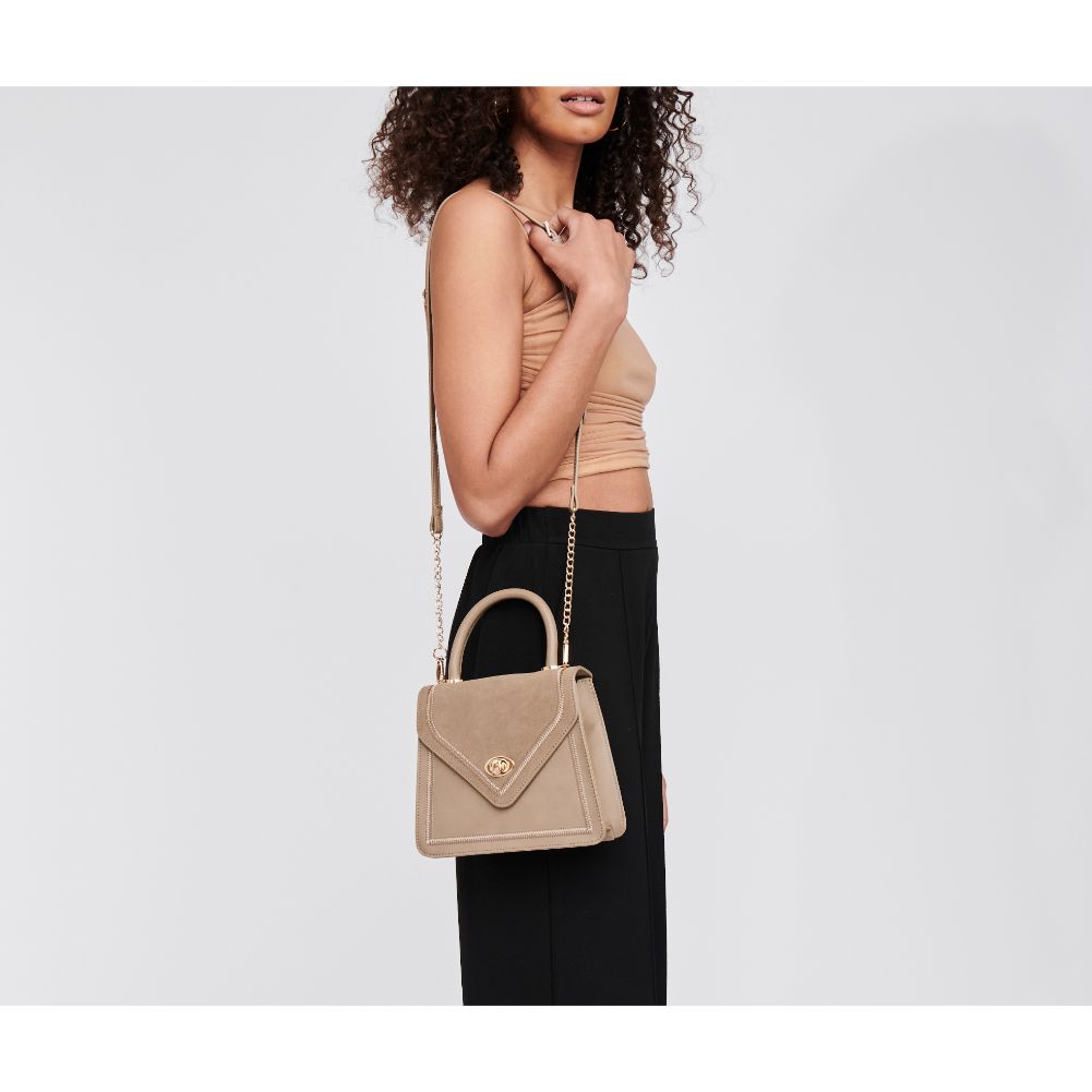 Woman wearing Taupe Moda Luxe Marie Crossbody 842017121237 View 1 | Taupe