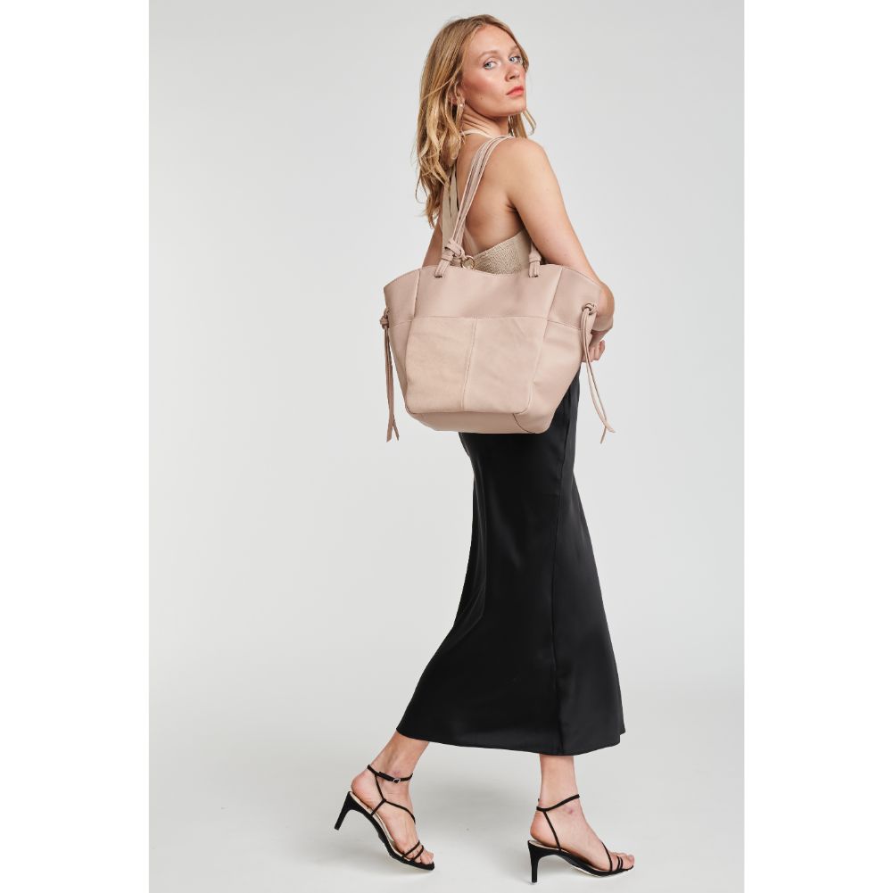 Woman wearing Natural Moda Luxe Chloe Hobo 842017126881 View 2 | Natural