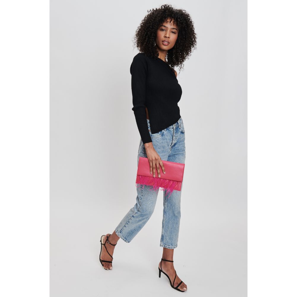 Woman wearing Hot Pink Sol and Selene Everlee Clutch 842017131151 View 3 | Hot Pink