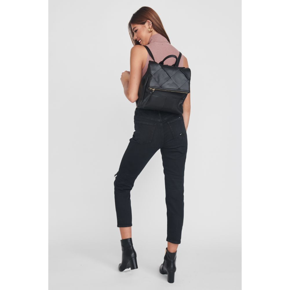 Woman wearing Black Moda Luxe Ryan Backpack 842017128786 View 2 | Black