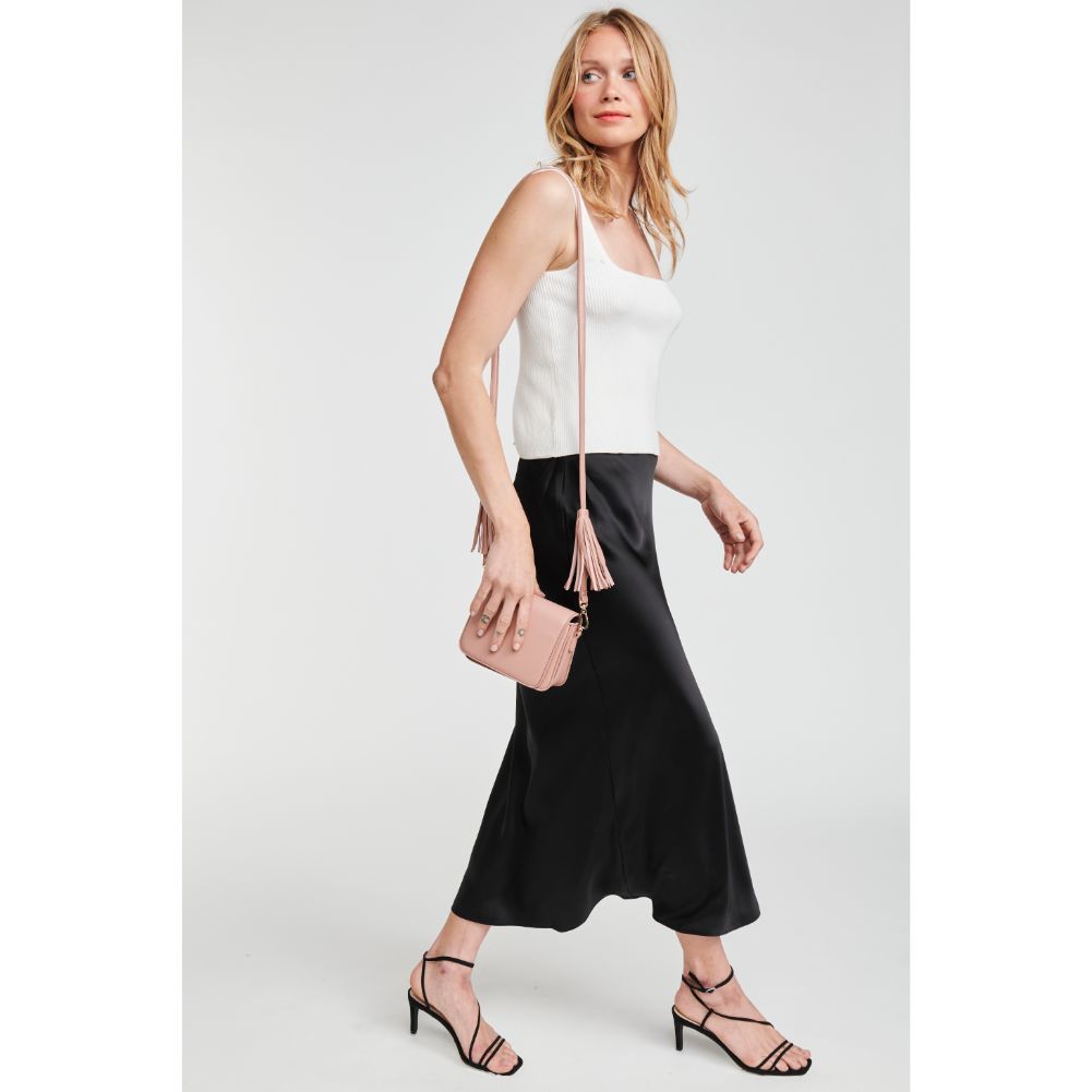 Woman wearing Blush Moda Luxe Aurelia Crossbody 842017102335 View 3 | Blush
