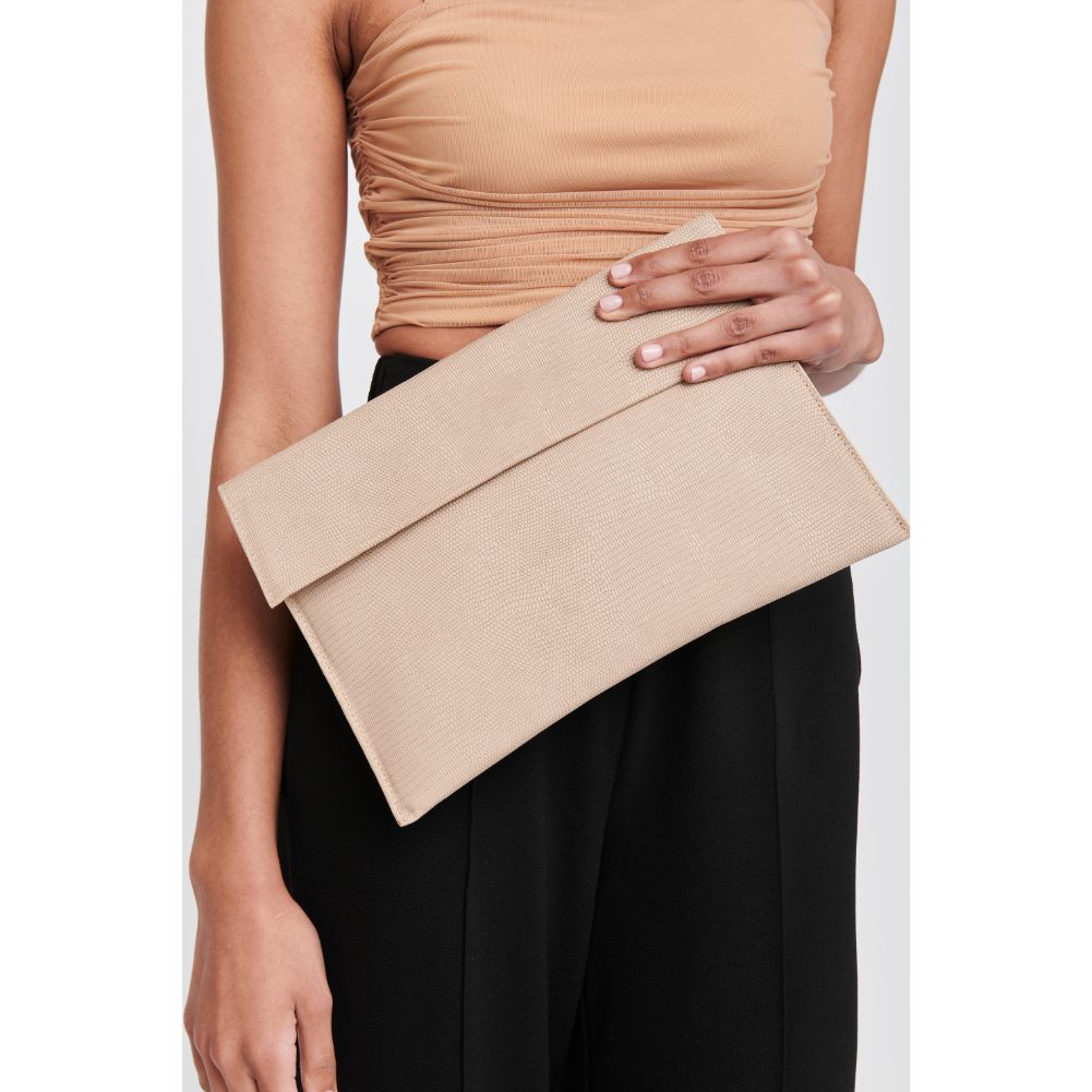 Woman wearing Nude Sol and Selene Molly Clutch 842017118107 View 1 | Nude