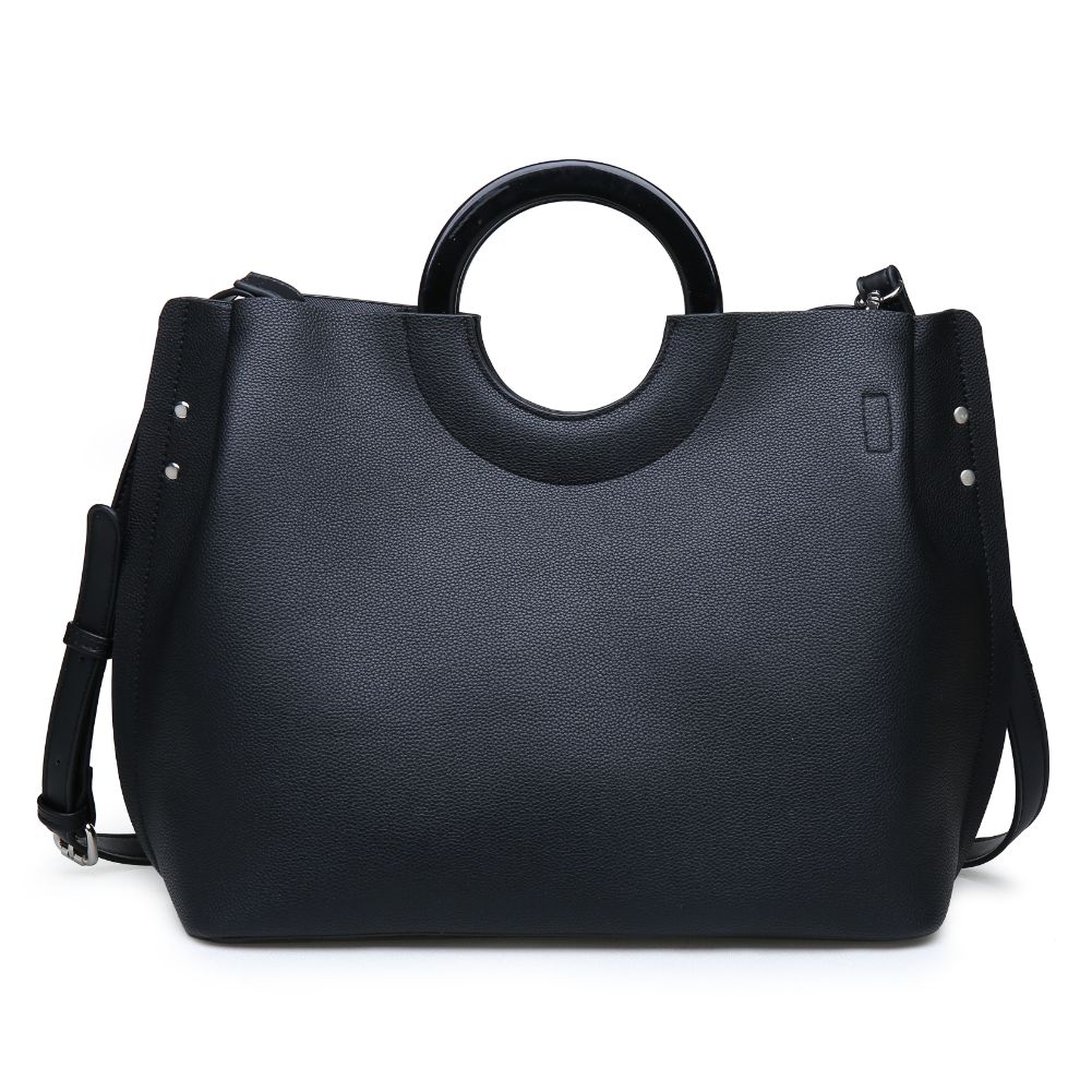 Woman wearing Black Moda Luxe Rebecca Satchel 842017114468 View 7 | Black
