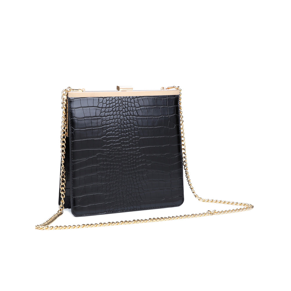 Product Image of Moda Luxe Anastasia Croc Clutch 842017116462 View 2 | Black