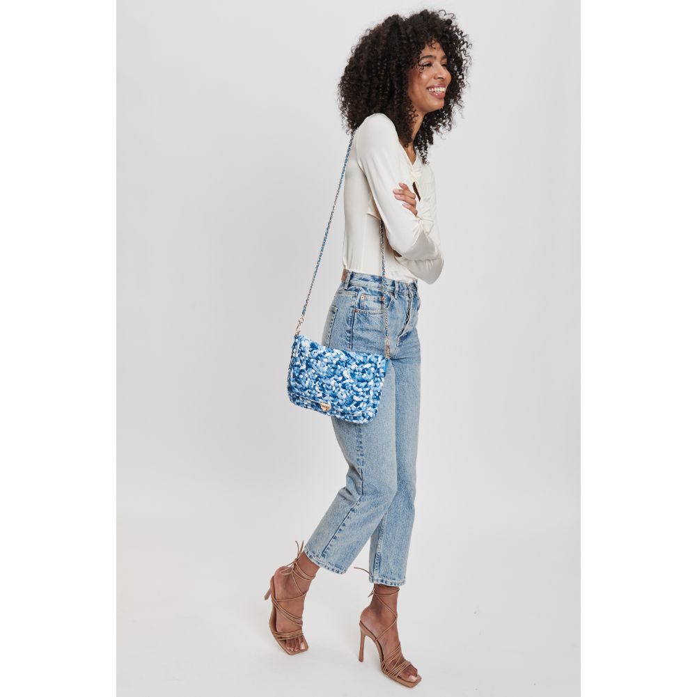 Woman wearing Denim Multi Moda Luxe Annalise Crossbody 842017132271 View 4 | Denim Multi