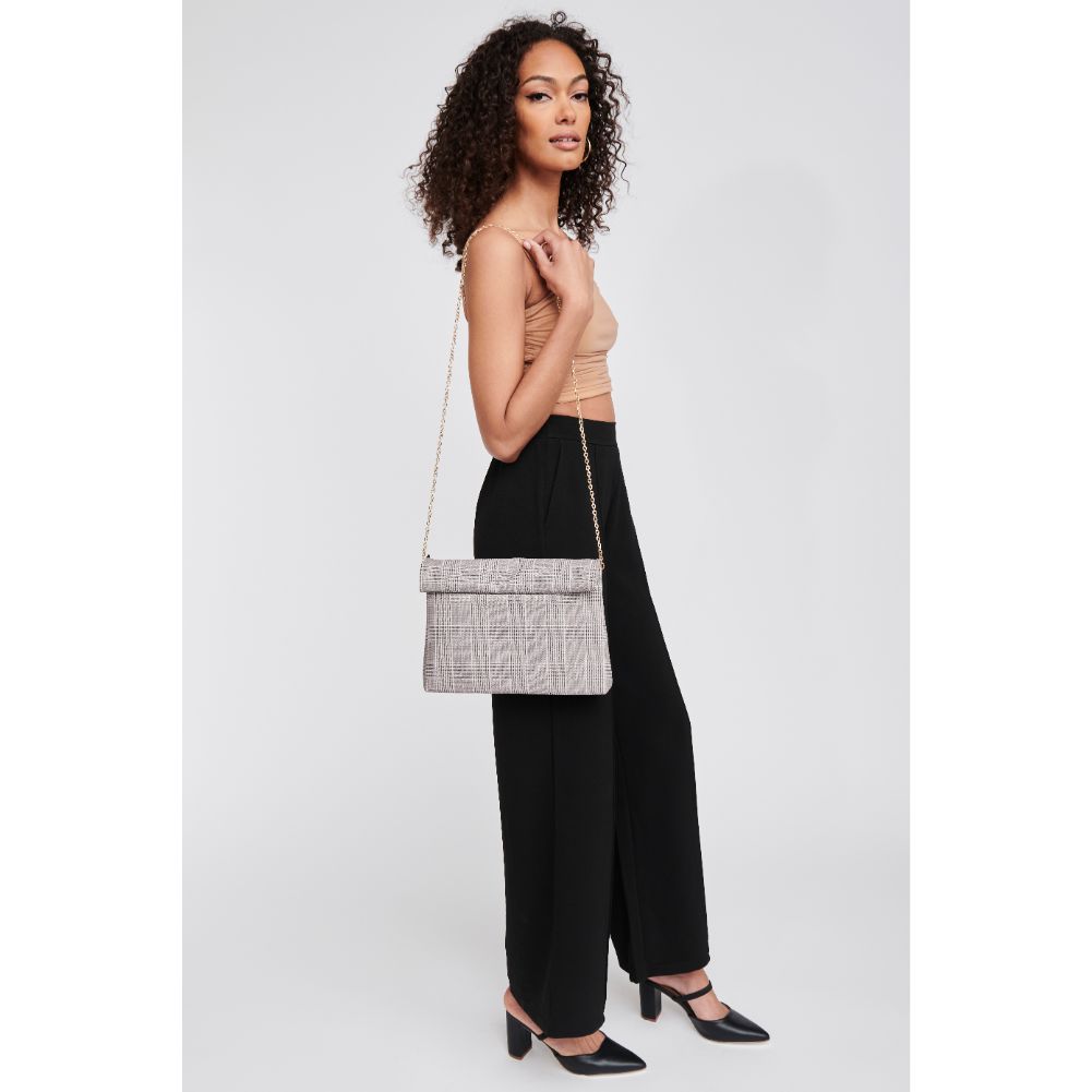 Woman wearing Black Moda Luxe Heather Clutch 842017116646 View 4 | Black