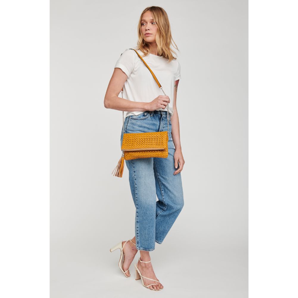 Woman wearing Marigold Moda Luxe Summer Crossbody 842017124412 View 3 | Marigold