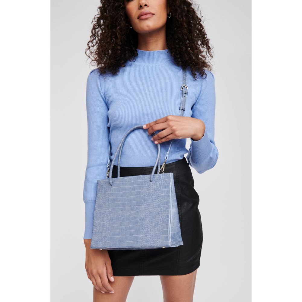 Woman wearing Slate Moda Luxe Pierce Mini Tote 842017125846 View 1 | Slate