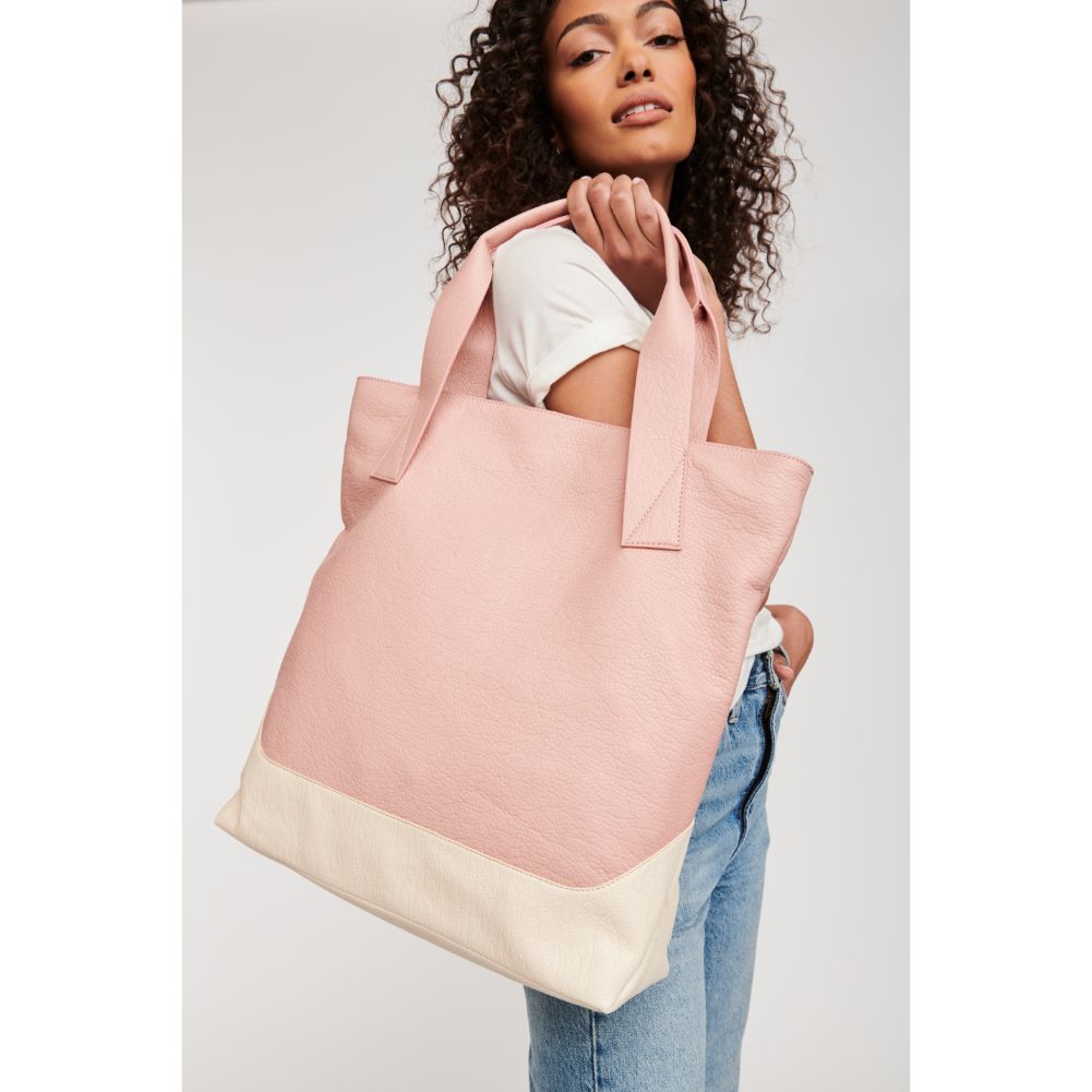 Woman wearing Pink Moda Luxe Francesca Tote 842017111900 View 4 | Pink