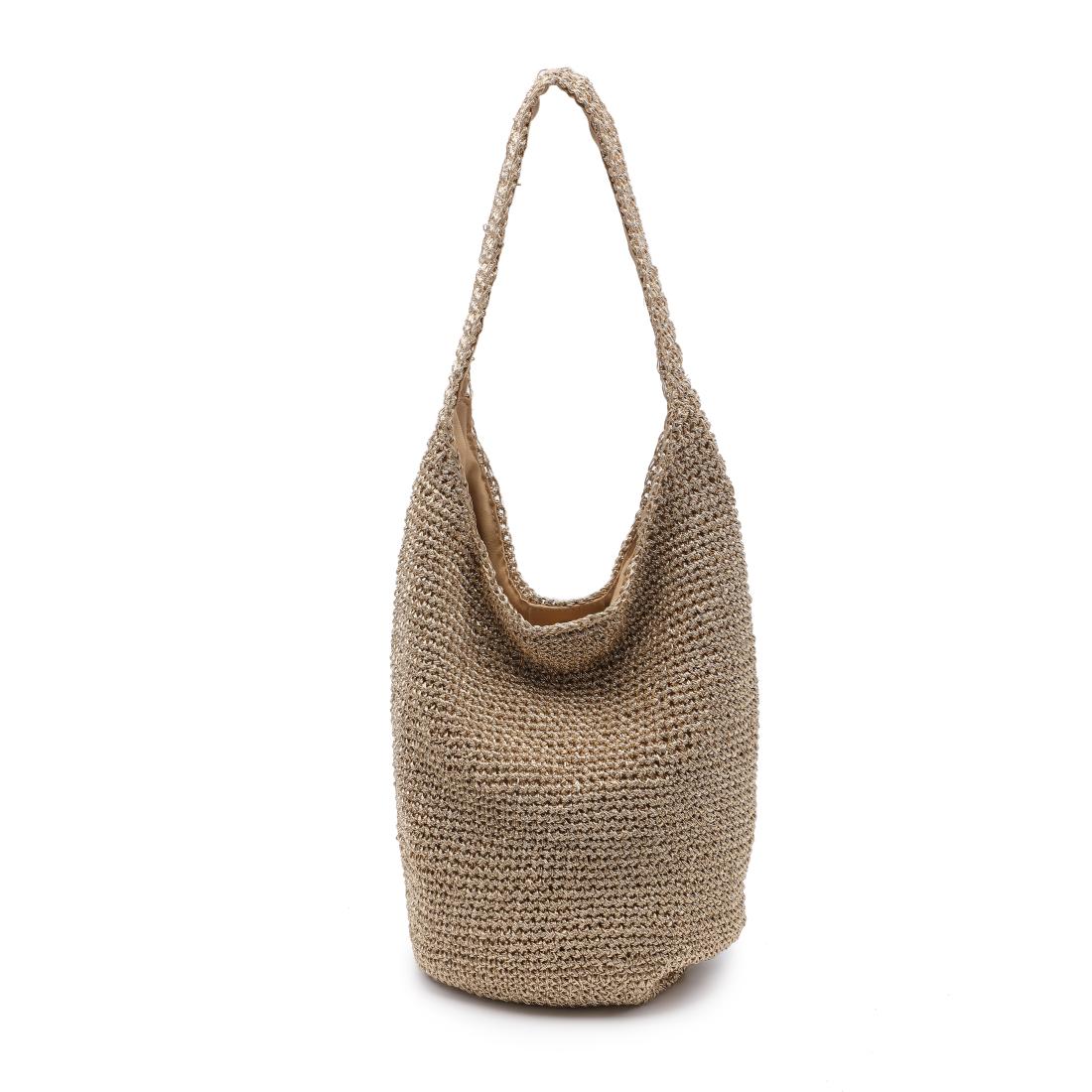 Woman wearing Gold Moda Luxe Starla Tote 842017141143 View 5 | Gold