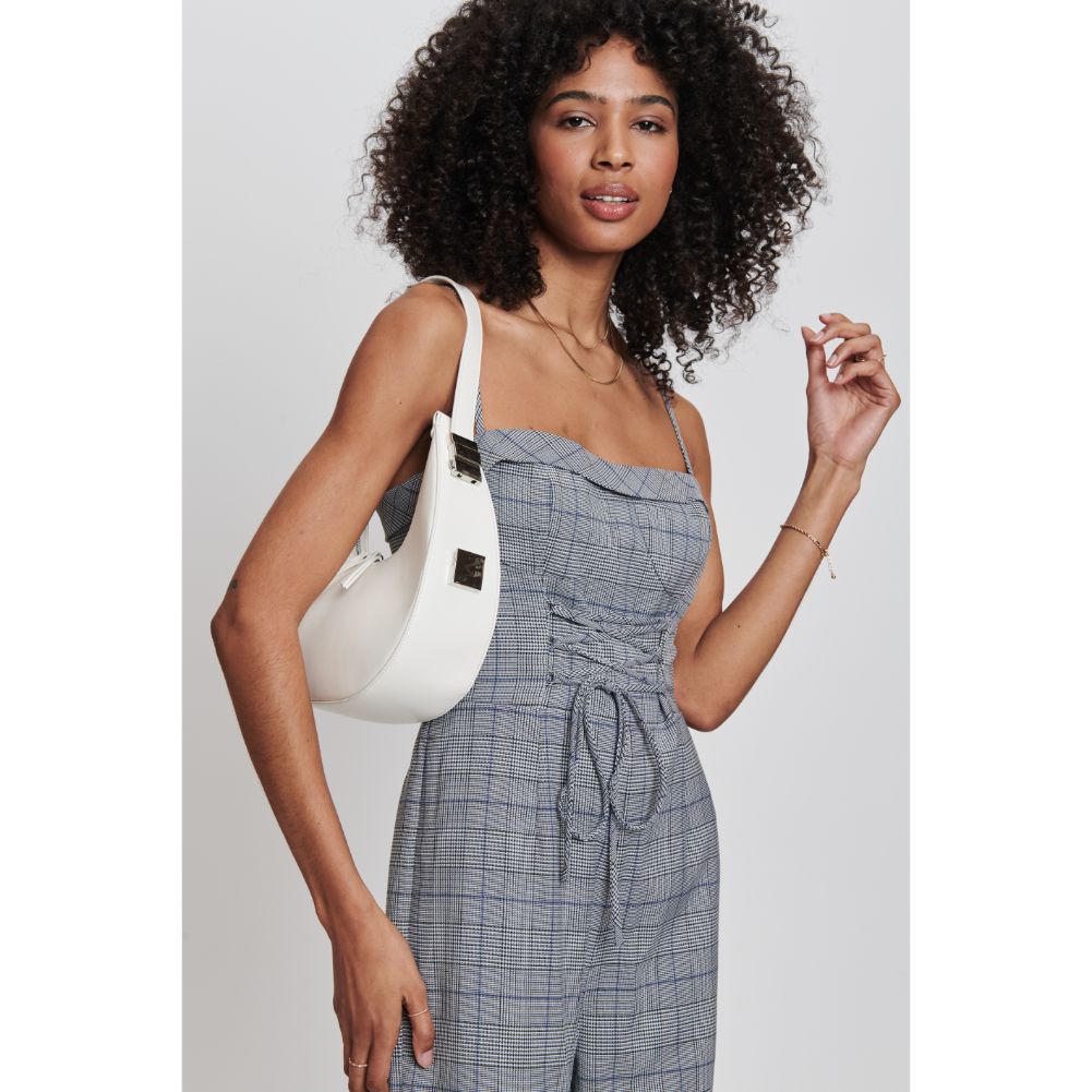 Woman wearing White Moda Luxe Haisley Hobo 842017132455 View 2 | White