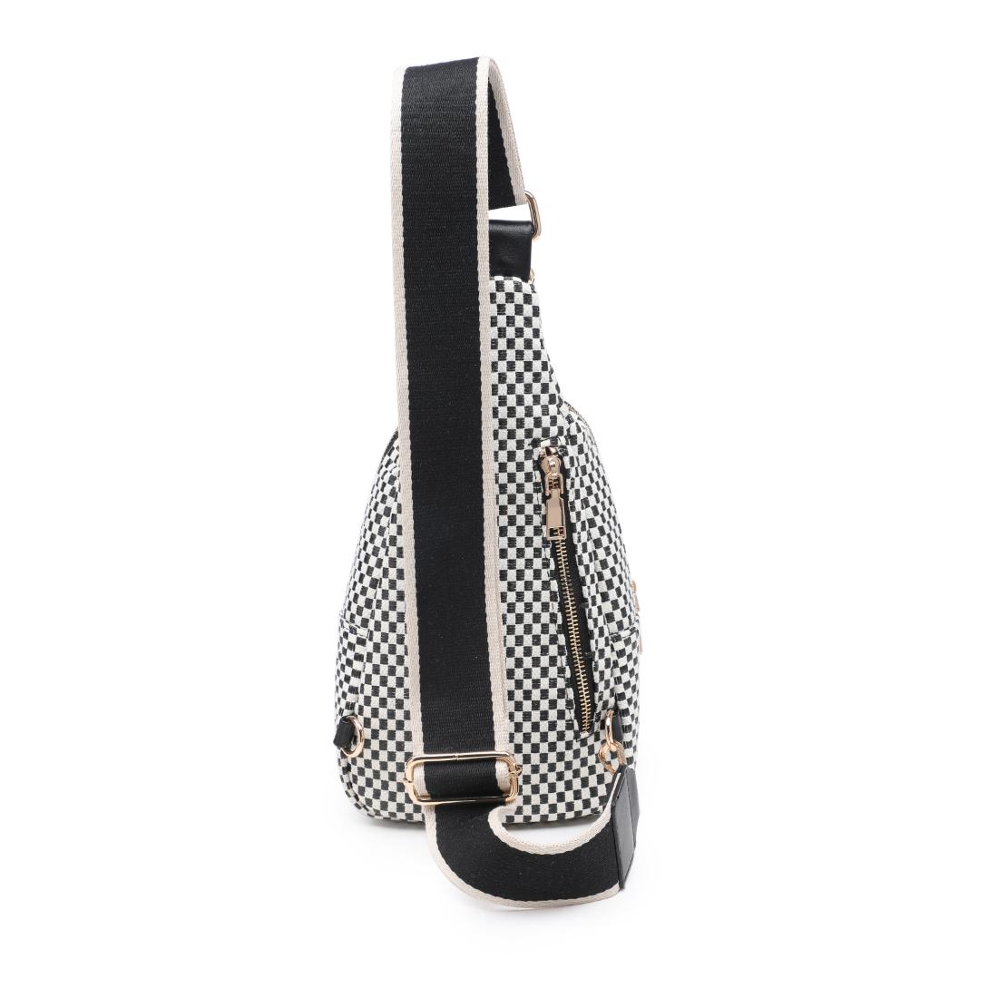 Moda Luxe Regina - Checkered Sling Backpack 842017136194 View 7 | Black White