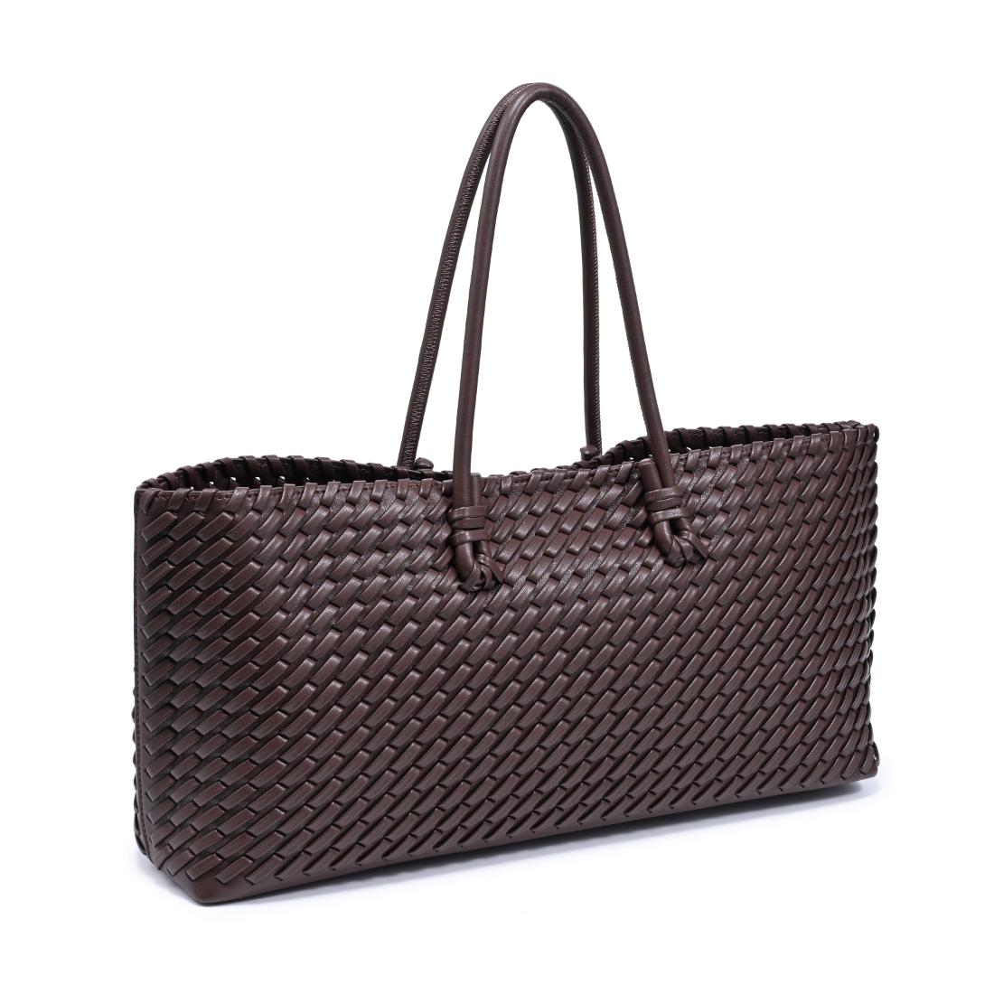 Woman wearing Chocolate Moda Luxe Nola Tote 842017140863 View 6 | Chocolate