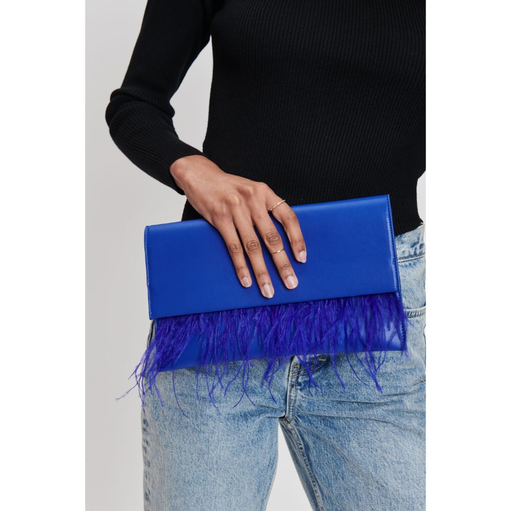 Woman wearing Electric Blue Sol and Selene Everlee Clutch 842017131144 View 1 | Electric Blue