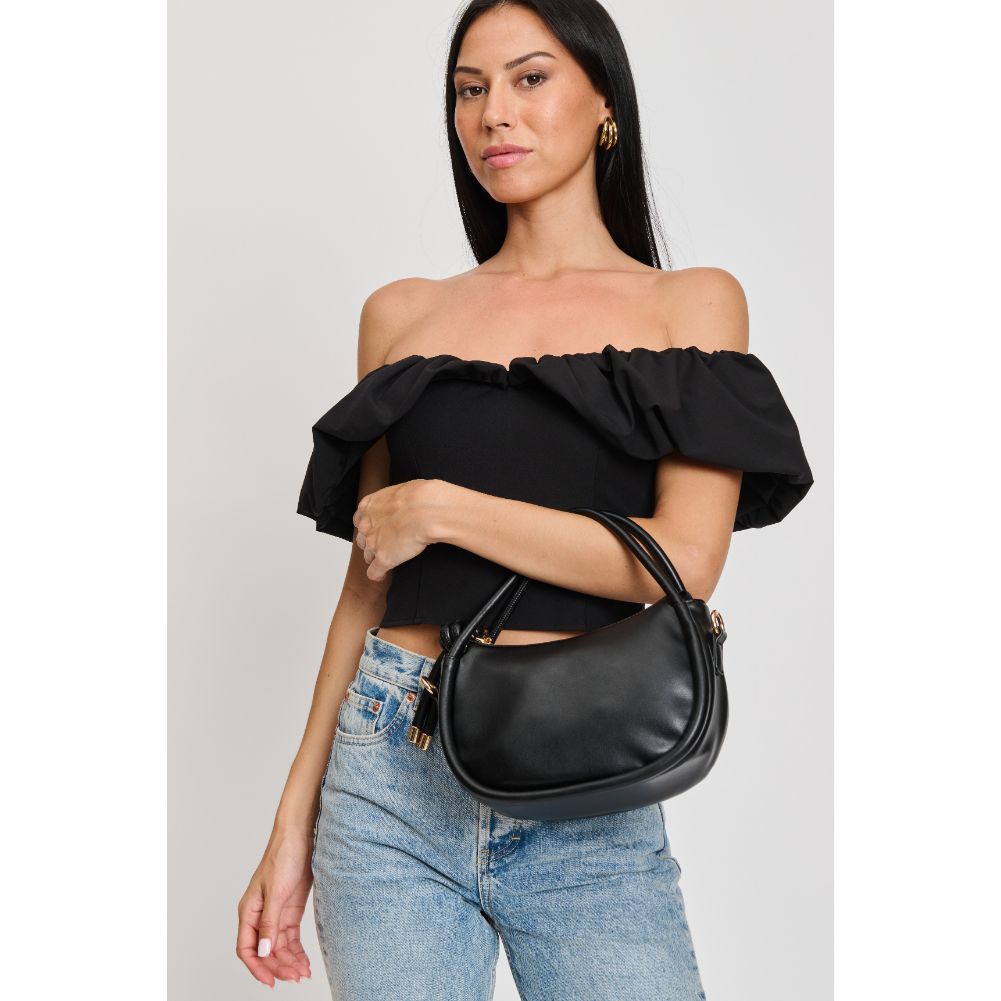 Woman wearing Black Moda Luxe Celine Crossbody 842017133582 View 1 | Black