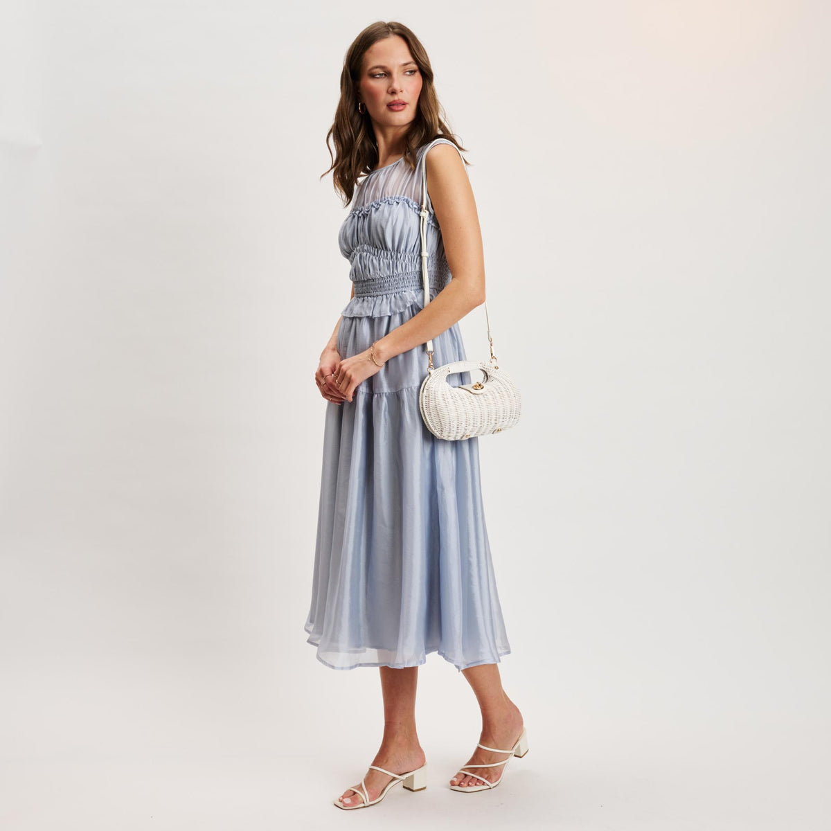 Woman wearing White Moda Luxe Esme Crossbody 842017140771 View 4 | White
