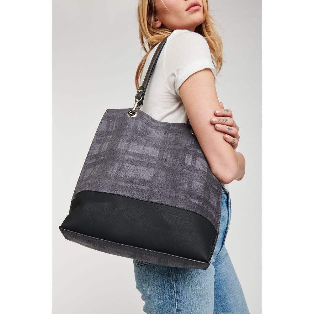 Woman wearing Charcoal Moda Luxe Austin Hobo 842017116394 View 1 | Charcoal