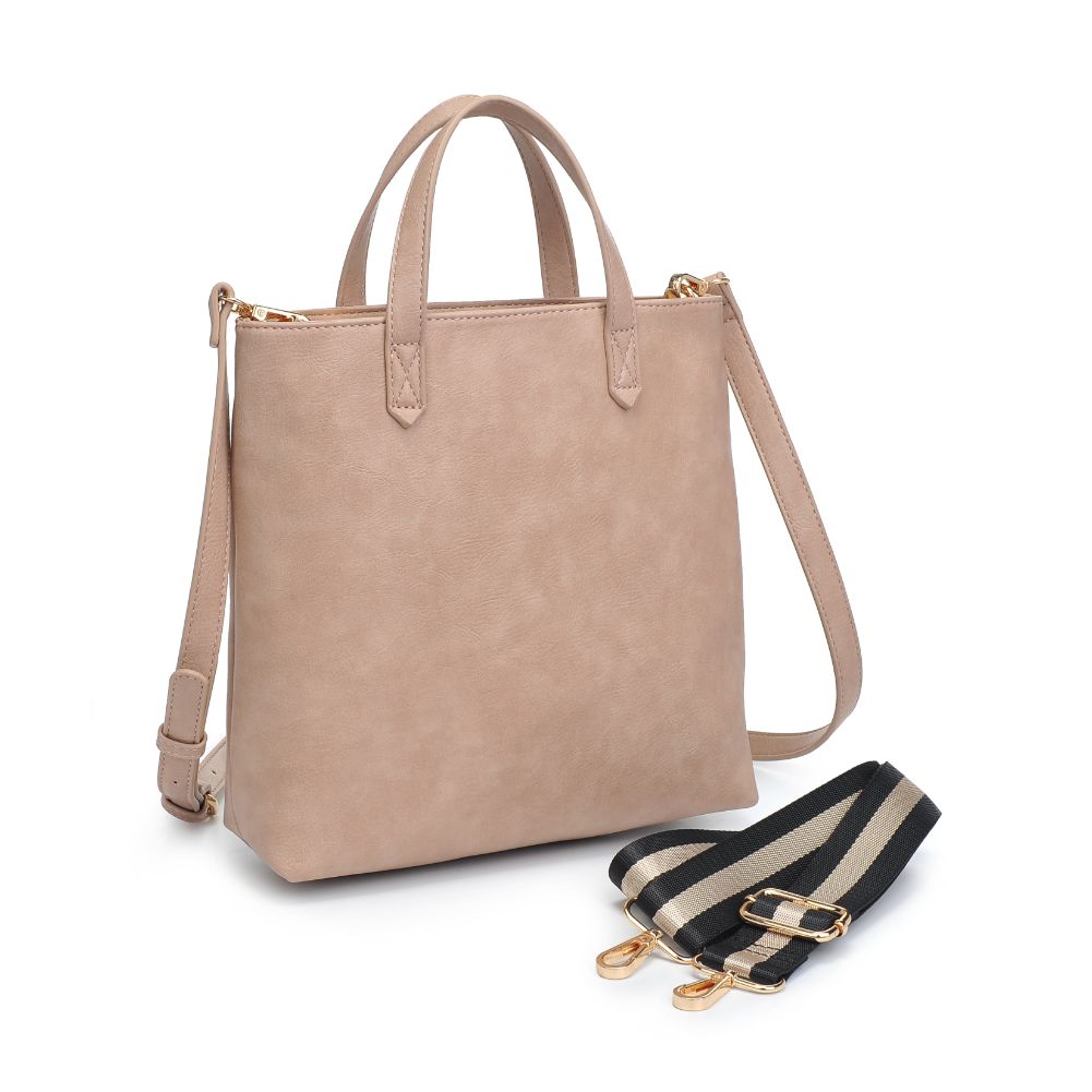 Woman wearing Natural Moda Luxe Selena Mini Tote 842017126829 View 6 | Natural